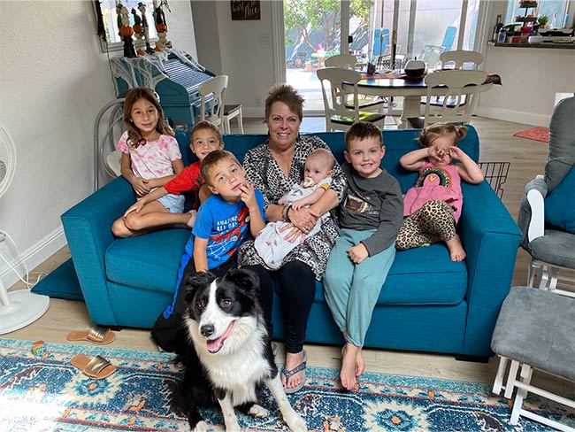 Marla Marriott with her 6 grandchildren